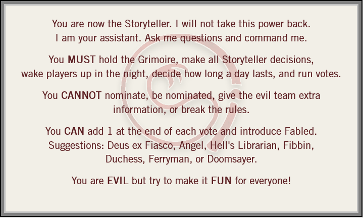 Compere tip card front.